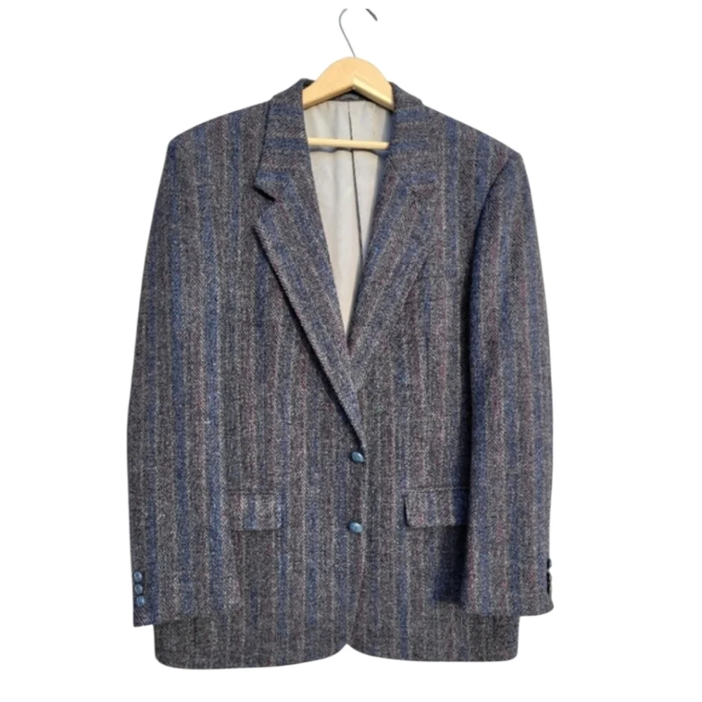 42R Harris Tweed Multicolor Striped Men's Blazer - Picture 1 of 10